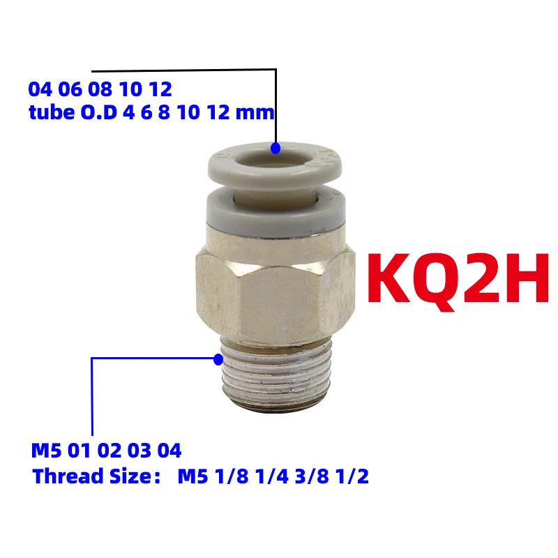 Quick Pneumatic fittings Water Hose Pneumatic Push In Fittings pneumatic connector KQ2H KQ2F AS1201 KQ2L 4 6 8 mm tube M5 1/8