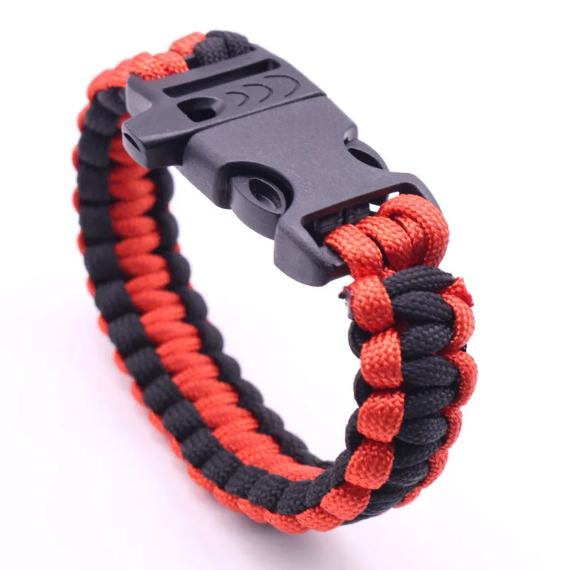 High Quality Survival Paracord Bracelet Men Women Military Emergency Gear Parachute Rope Braided Cord Plastic Buckle Camping