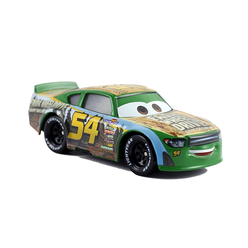

Disney Pixar Racer 3 Car 2 54 Молния Маккуин с имитацией колеса, металлическая литая игрушечная машинка 1:55 детский подарок на день рождения