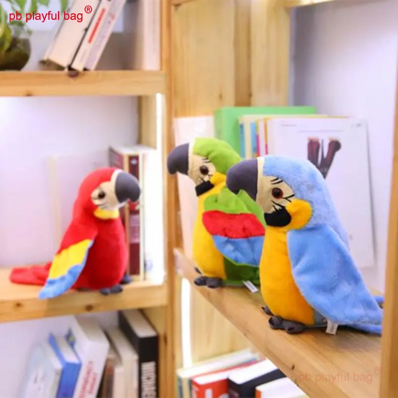 PB Playful Bag Electric plush recording learning to speak parrot twisting and flapping wings children's intelligent toy VG15