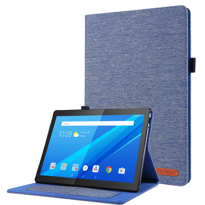 Kain Lembut Kembali Case PENUTUP UNTUK Lenovo Tab P10 Kasus Dudukan Flip Coque Cover untuk Lenovo Tab P10 TB-X705F TB-X705L 10.1 "Funda