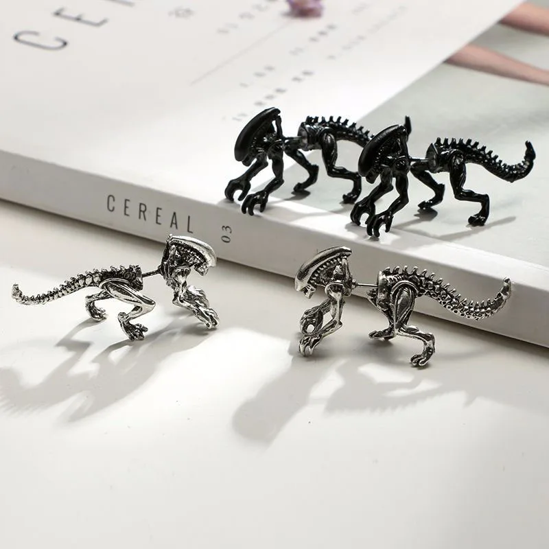 Women Men Earrings Ear Stud Dinosaur Shape Fashion Jewelry Valentine\'s Day Gift BN