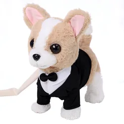Robot Dog Walk Talk Sound Control Interactive Puppy Electronic Plush Animal Pet Sing Song Leash Control Teddy Toys For Kids Gift