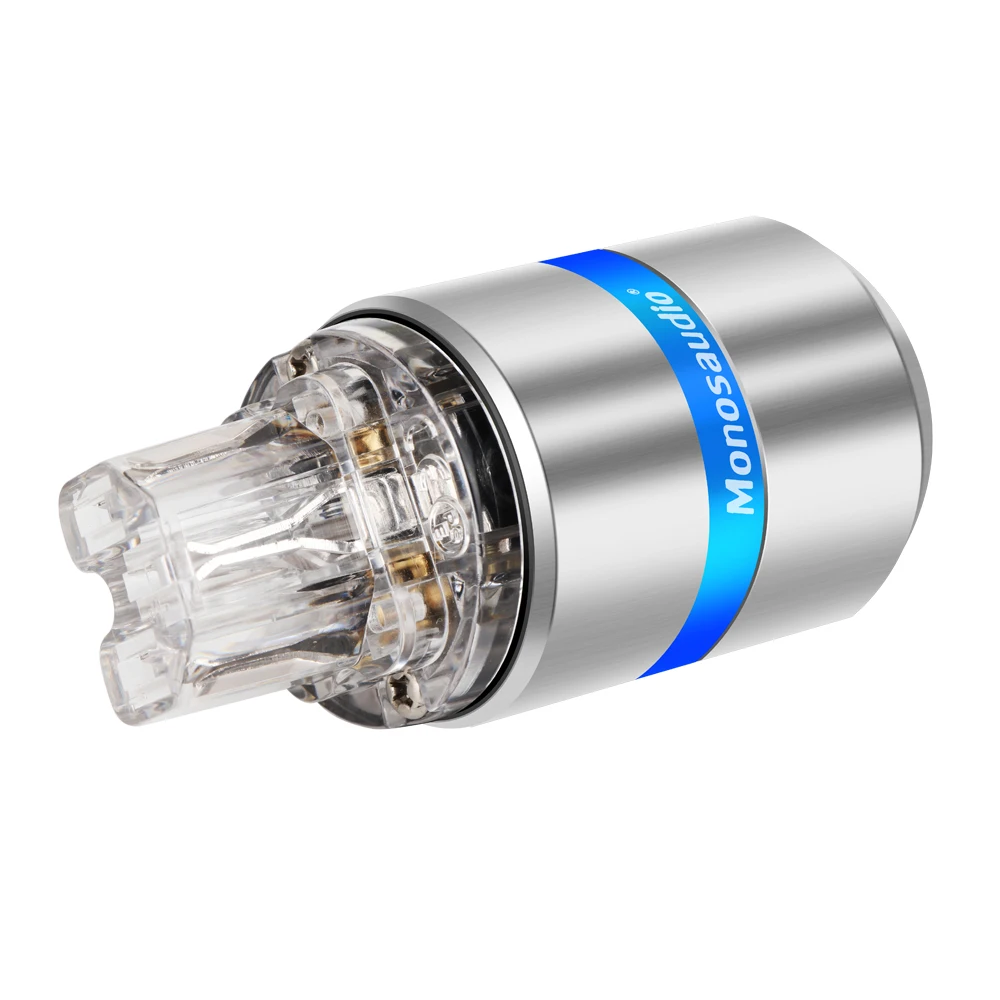 M107R/F107R High Clear Red Copper Rhodium Plated US Power Cord Plug American Power Connector For Audio Video Plug