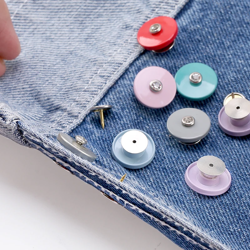 New Detachable Jeans Buttons Snap Waist Adjustment Button Colorful Fastener Pants Pin for Retractable Button Sewing-Free Buckles