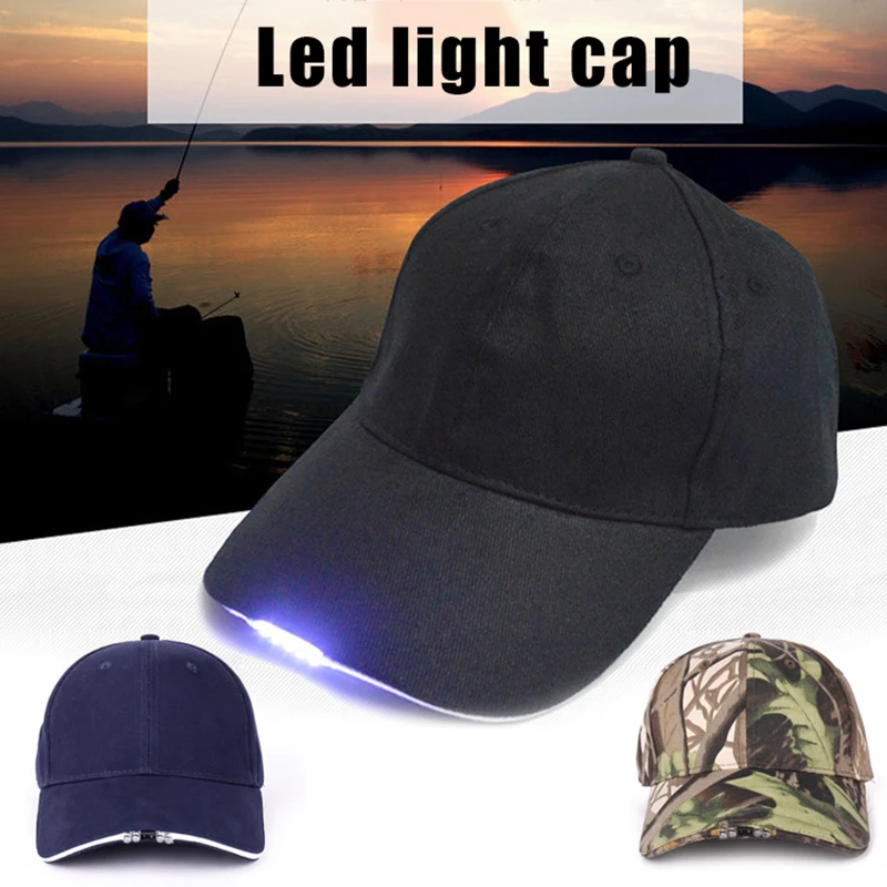 Unisex LED Baseball Cap Adjustable Baseball Hat Headlight Flashlight For Hunting Fishing Camping Hiking Joggings 2023 New