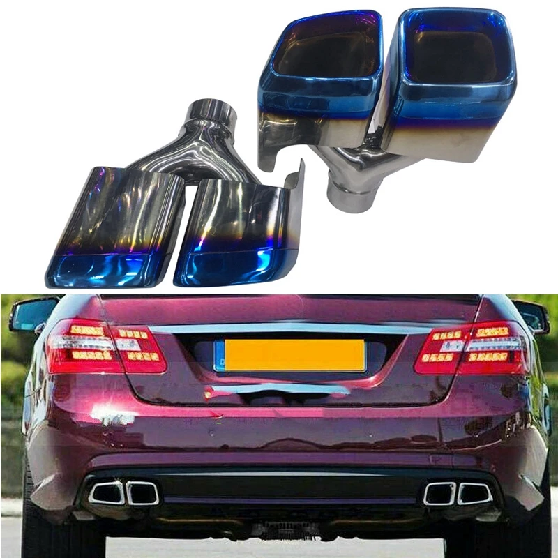 Four Outlet Car Rear Bumper Exhaust Systems Tube Silencer Muffler Tips for Benz W212 C260 C63 E200 CLA S63 E63 AMG Pipe Tips