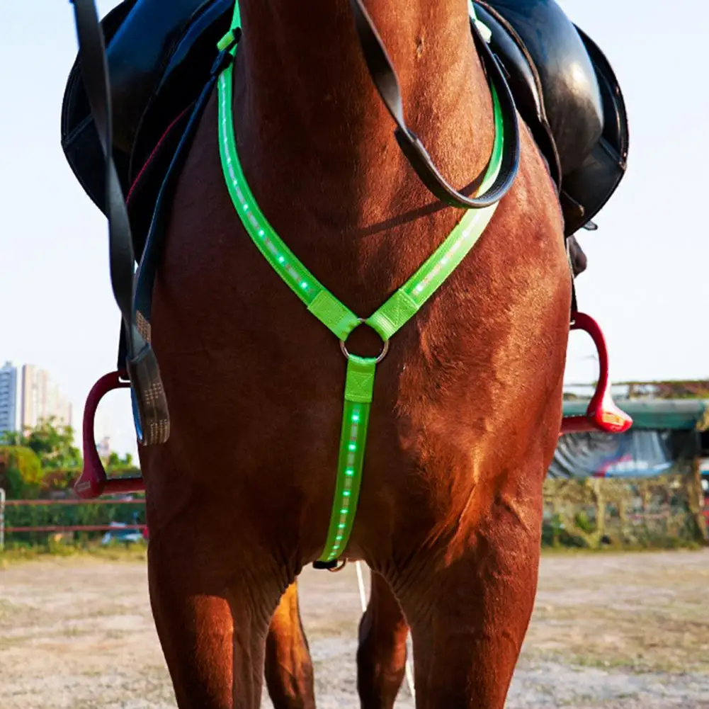 ポータブル屋外乗馬ベルト,反射調節可能なバッテリー,点滅するLEDライト付き