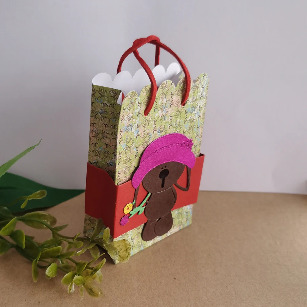 Metal cutting Die Beautiful Box and Bear cutting Paper Craft hand punching Card Art cutting Machine