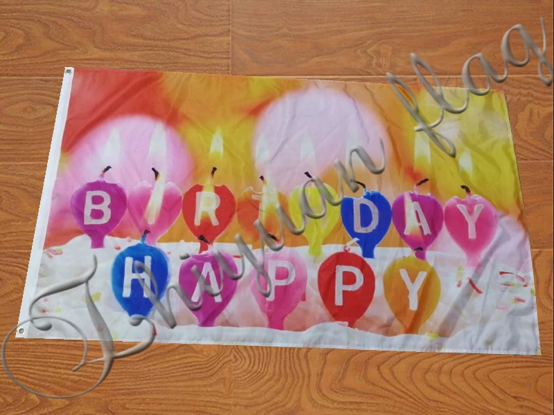 happy birthday flag with any sport logo or brand logo music flag custom name 3x5ft flag banner