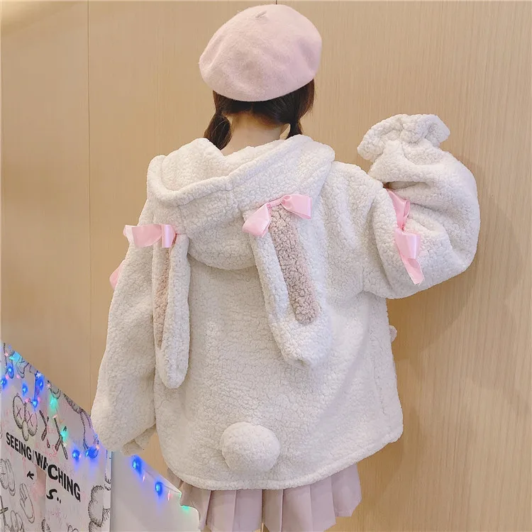 Soft girl's coat women's autumn and winter Korean college style loose, versatile and thickened put lambs plush cotton padded jac