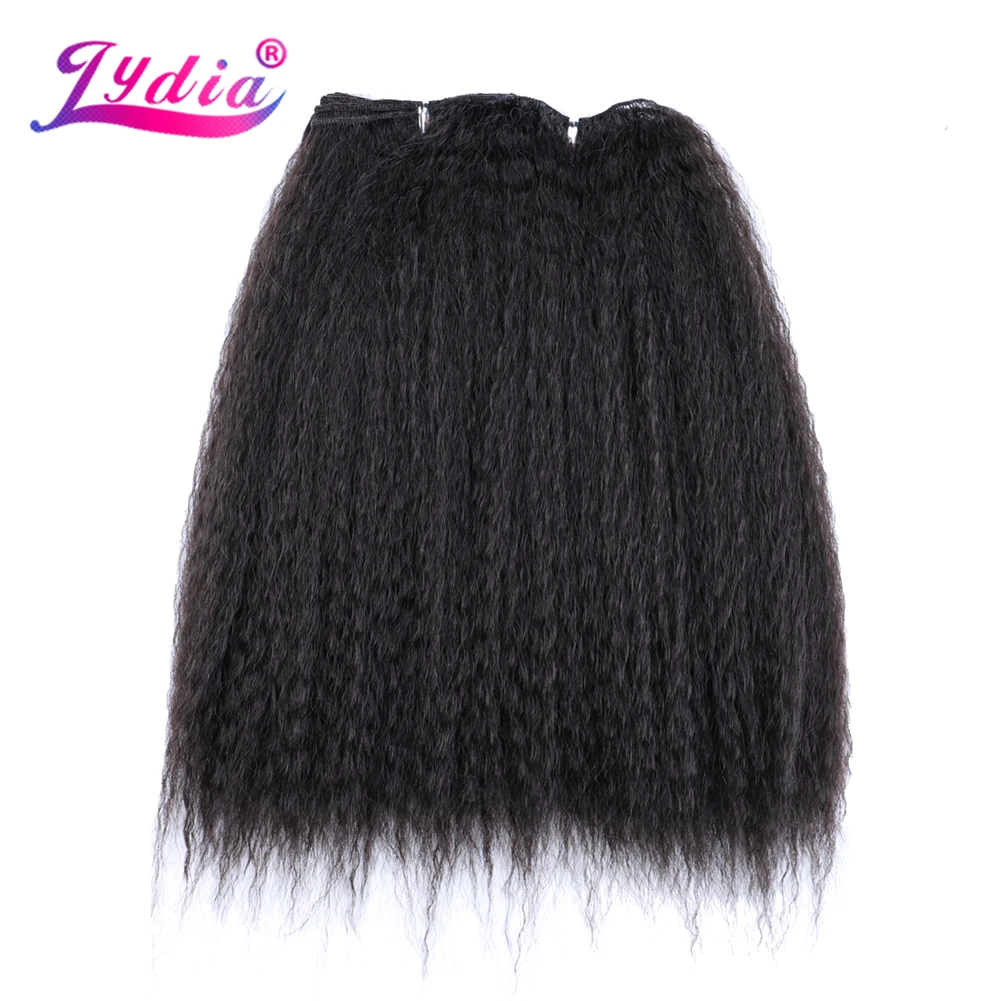 Lydia Synthetic Hair Extensions Kinky Straight Weft Weaving Hair Weave 1PCS/Lot  Hair Bundle  Smooth 10-30inch