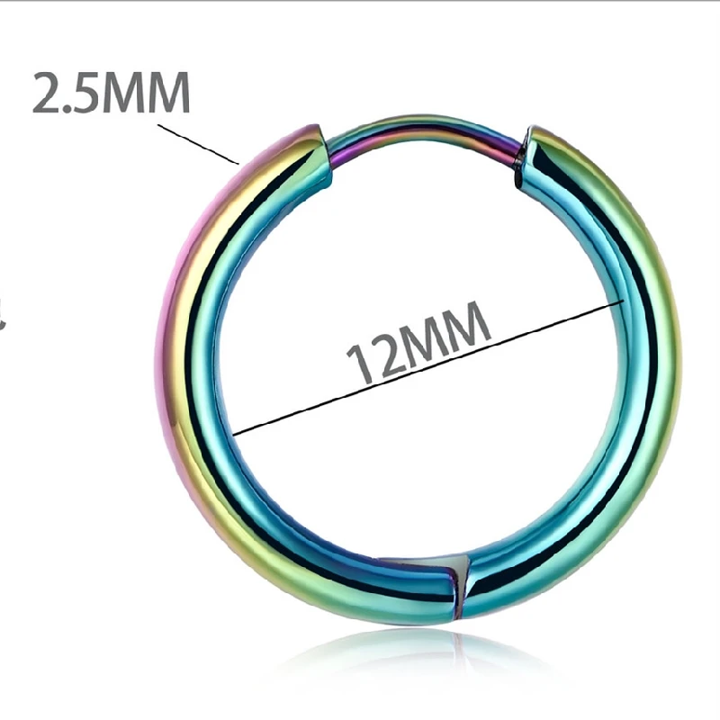 Pozłacane IP 316 linia ze stali nierdzewnej 2.5mm 8/10/12/14/16/18/20mm kolczyki obręcz bez blaknięcia dla alergików krótki styl