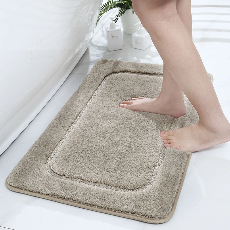 Thick Microfiber Bathroom Bath Mat,Absorbent Floor Carpet for Toilet,Bathtub,Washbasin Side,Monochromatic,Modern Bedroom Feet Ru