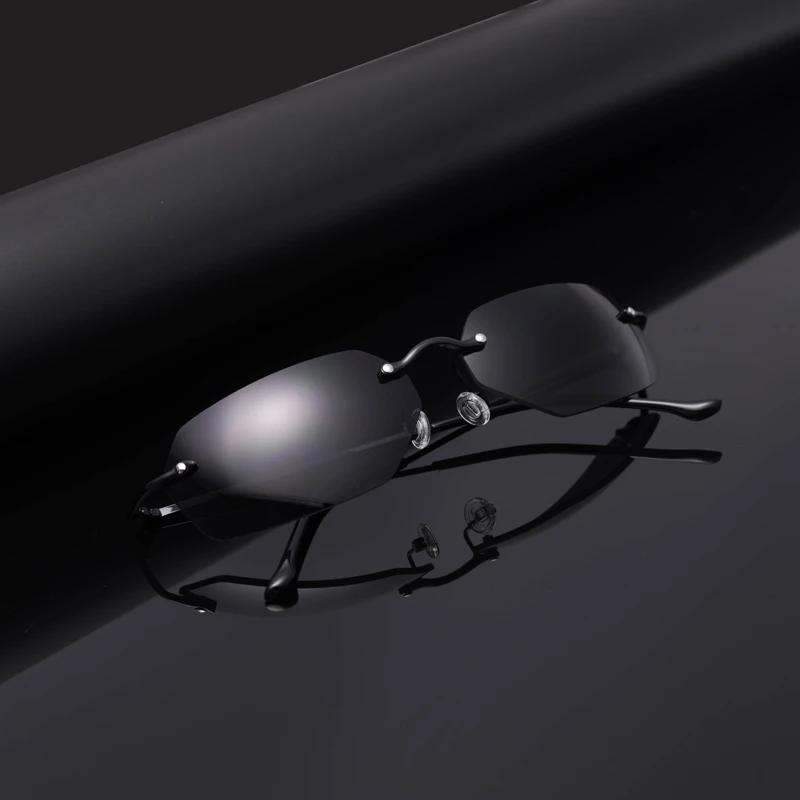 3pcs Matrix Morpheus Polarized Sunglasses Movie sunglasses men titanium Ultralight Rimless Oval glasses Oculos Gafas De Sol