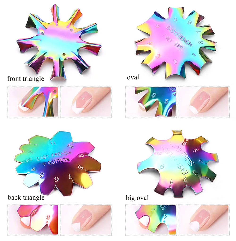 9size Easy Trimmer Acrylic Tips Cutter 13types Long-Oval Sharp Stiletto 4.8-7.5cm French 