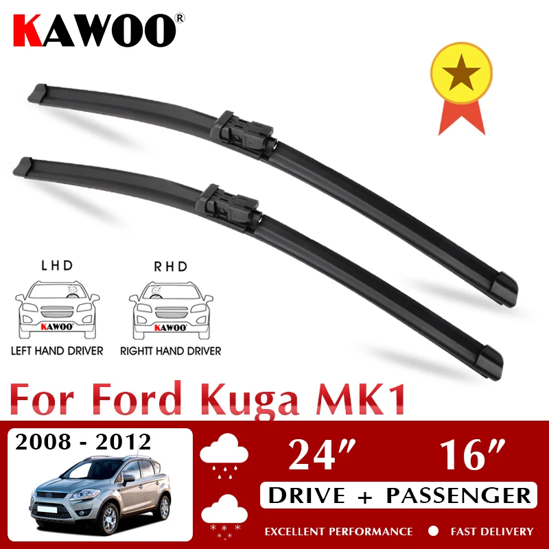 

KAWOO Wiper Front Car Wiper Blade For Ford Kuga MK1 2008-2012 Windshield Windscreen Front Window Accessories 24"+16" LHD RHD