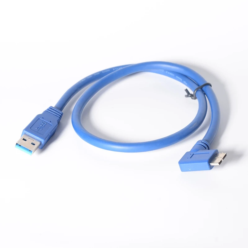 60cm 1m azul usb 3.0 macho-micro-b macho esquerda angular cabo sincronização e carga cabo de alimentação gen 1 5gbps 2ft