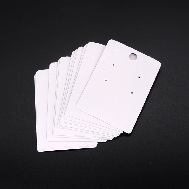 PVC Sticker Earings Display Card 5*7cm White Plastic Ear Clip Cardboard Jewelry Display Hanging Card 200PCS