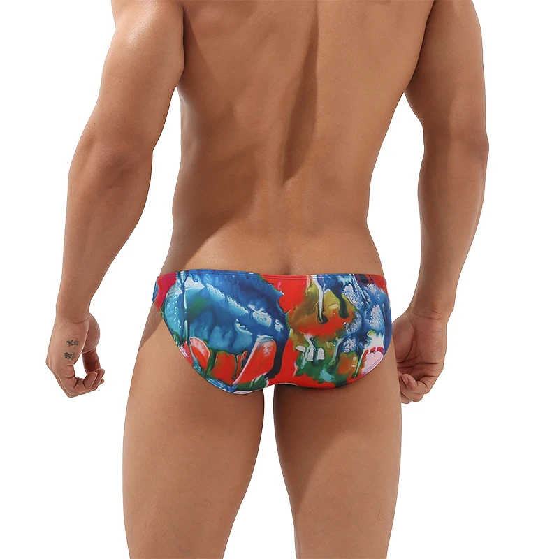 SEOBEAN-Calzoncillos con estampado de labios para hombre, ropa interior Sexy a la moda, Bikini Multicolor