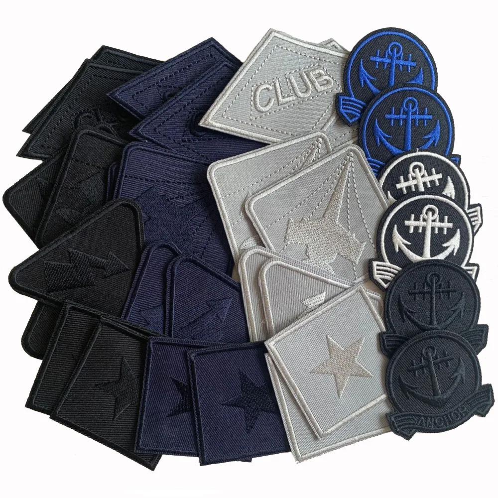 5Pcs Star Lightning Club Patch for Clothing Iron on Embroidery Sewing Applique Sew On Fabric Badge DIY Apparel Accessories