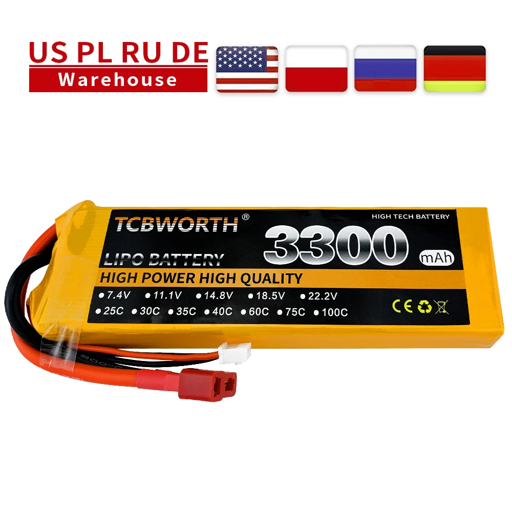 

3S RC Drone LiPo Battery 11.1V 3300mAh 3S 35C Max 70C Battery 3S FOR RC Airplane Helicopter Tanks Drone Car 3S Batteries LiPo