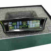 Solar Wireless Auto Car TPMS Tire Pressure Monitor System Temp Alarm +4 Sensors