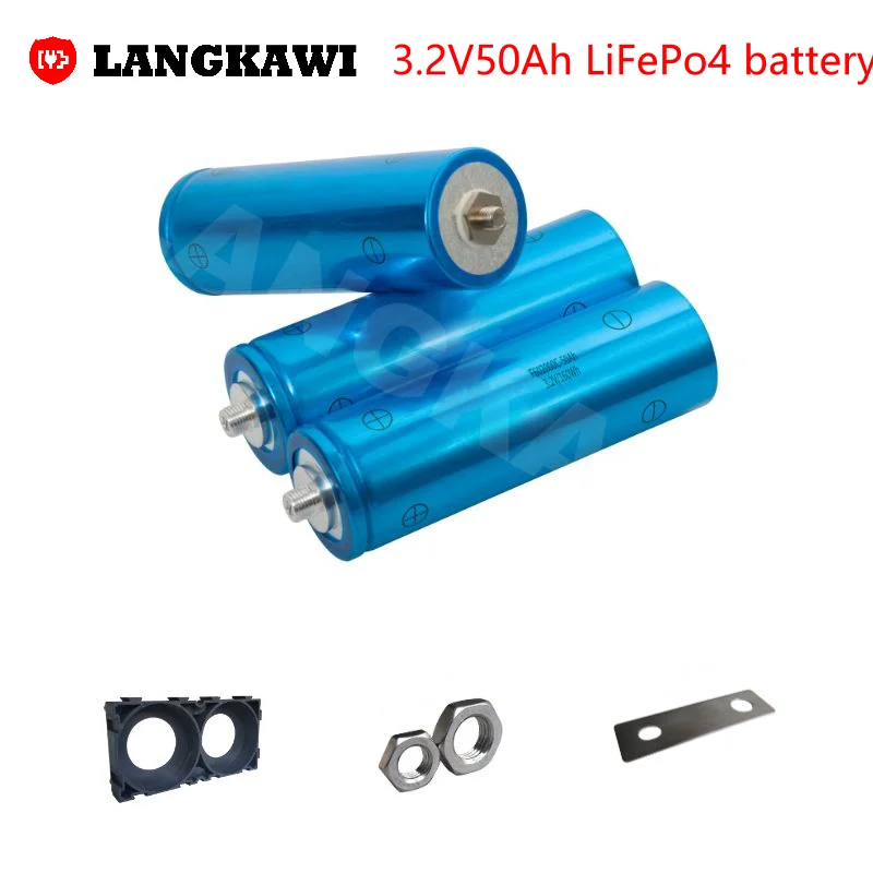 3.2V 50Ah LiFePo4 LFP Rechargeable Lithium Cylindrical Battery Cell for RV EV Energy Storage Solar System DIY Battery Pack