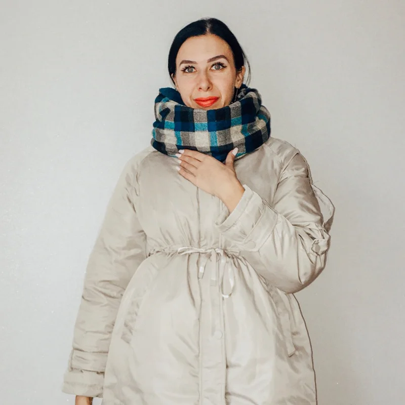 

New cashmere scarf with fur winter scarves infinity scarf women soft Acrylic women dog paw ring Scarfs warm Plaid scarf tartan