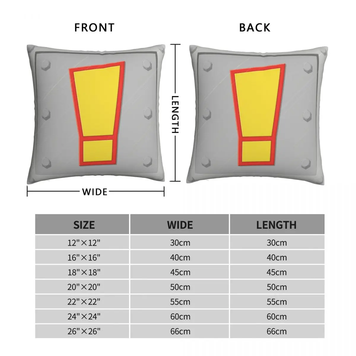 Crash Exclamation Crate Square Pillowcase Polyester Linen Velvet Creative Zip Decor Sofa Cushion Cover