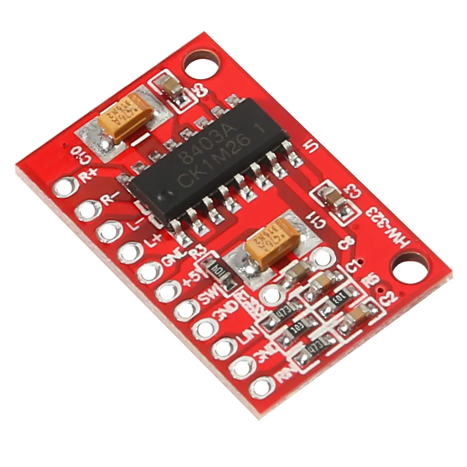 アンプボードpam8403 DIy 2x3w,クラスd,デジタル,2.5vから5v,超小型,効率的な回路基板,赤