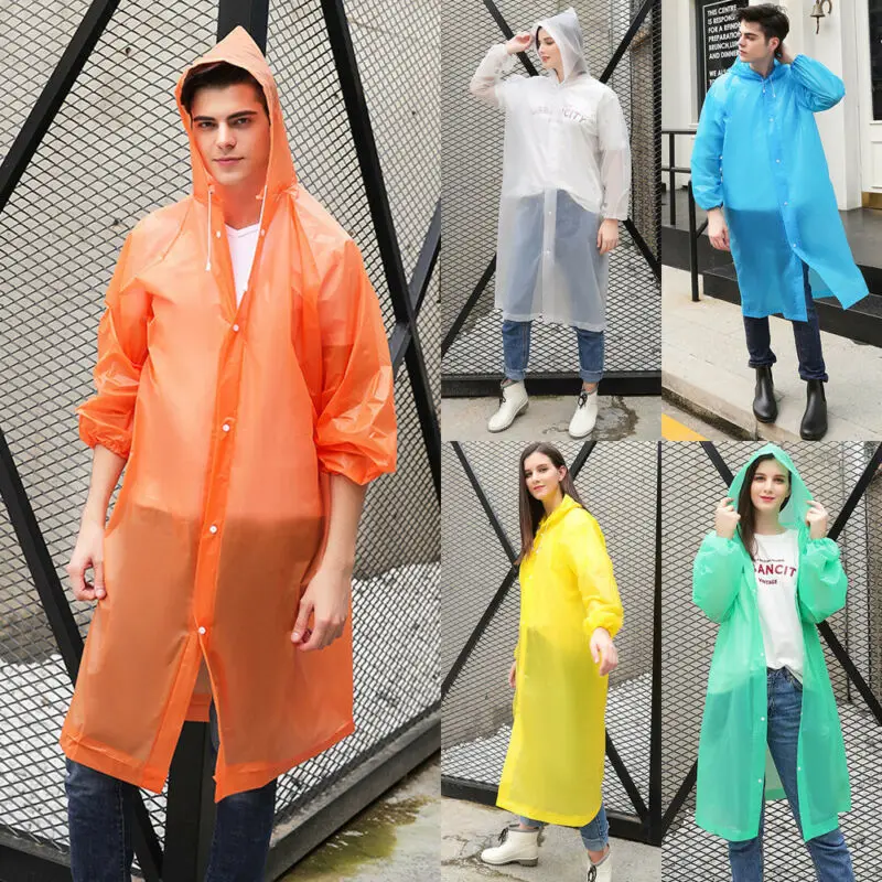 Outdoor Hiking Raincoat Transparent Clear See Through Rain Coat Outdoor Waterproof Coat Cover