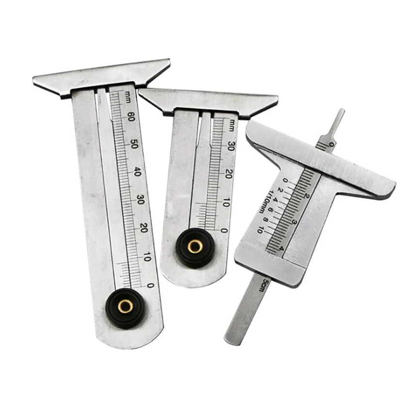 0-30mm/0-60mm/0-50mm Car Tire Tread Depth Gauge Portable Stainless Steel Tire Gauge Meter Ruler Caliper Measuring Tool