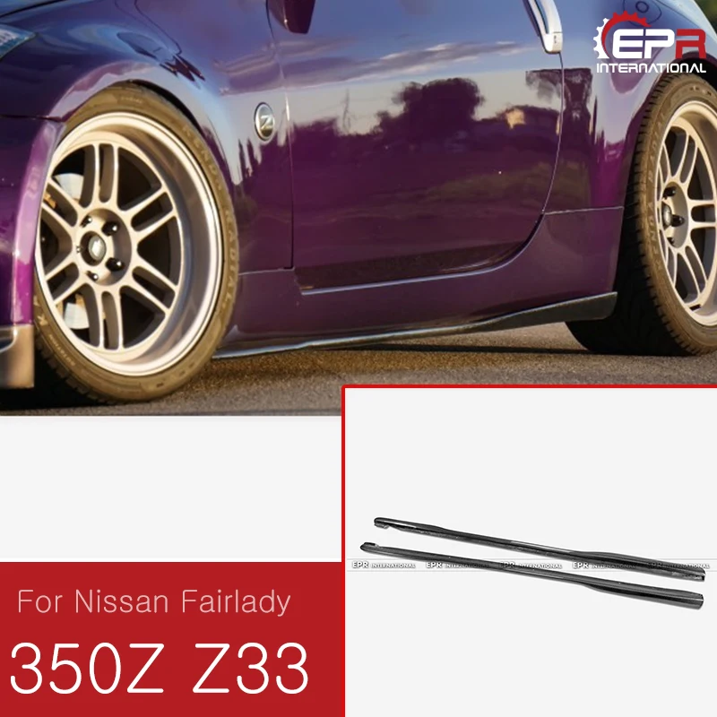 

For Nissan Fairlady 350Z Z33 Carbon Fiber Side Skirt Step Extension Body Kit Styling Auto Tuning Bodykits Addon Trim Parts 2pcs