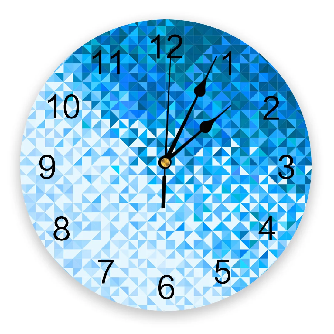 Blue Disco Mosaic Texture Modern Wall Clock For Home Office Wall Decoration Living Room Bathroom Decor Needle Hanging Watch