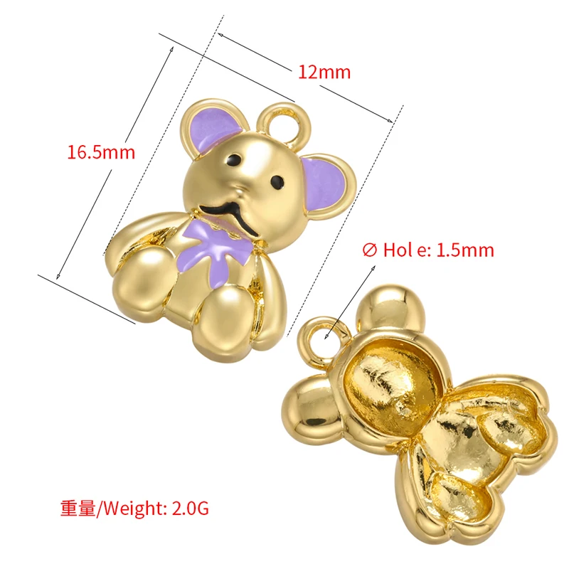 ZHUKOU mini Mouse charms Enamel Pendant for DIY Handmade Earrings Necklace Pendant Supplies Accessories Wholesale VD1061