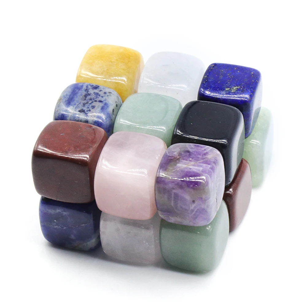 1pcs Natural Gem Tumbled Stone Irregular Cube Polishing Crystal Quartz Chakra Healing Ornament Home Decoration Accessories Gift