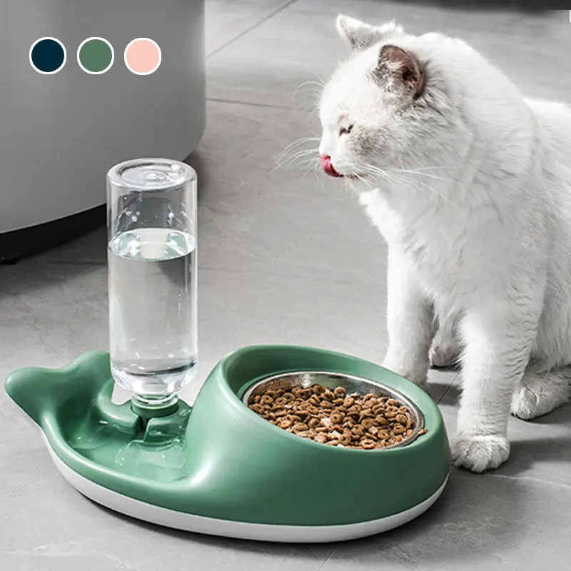 

Plastic Cat Automatic Drinking Bowls Durable Pet Feeders High Capacity Feeding Whale Shaped Pet Water Supplies Cat Accessories