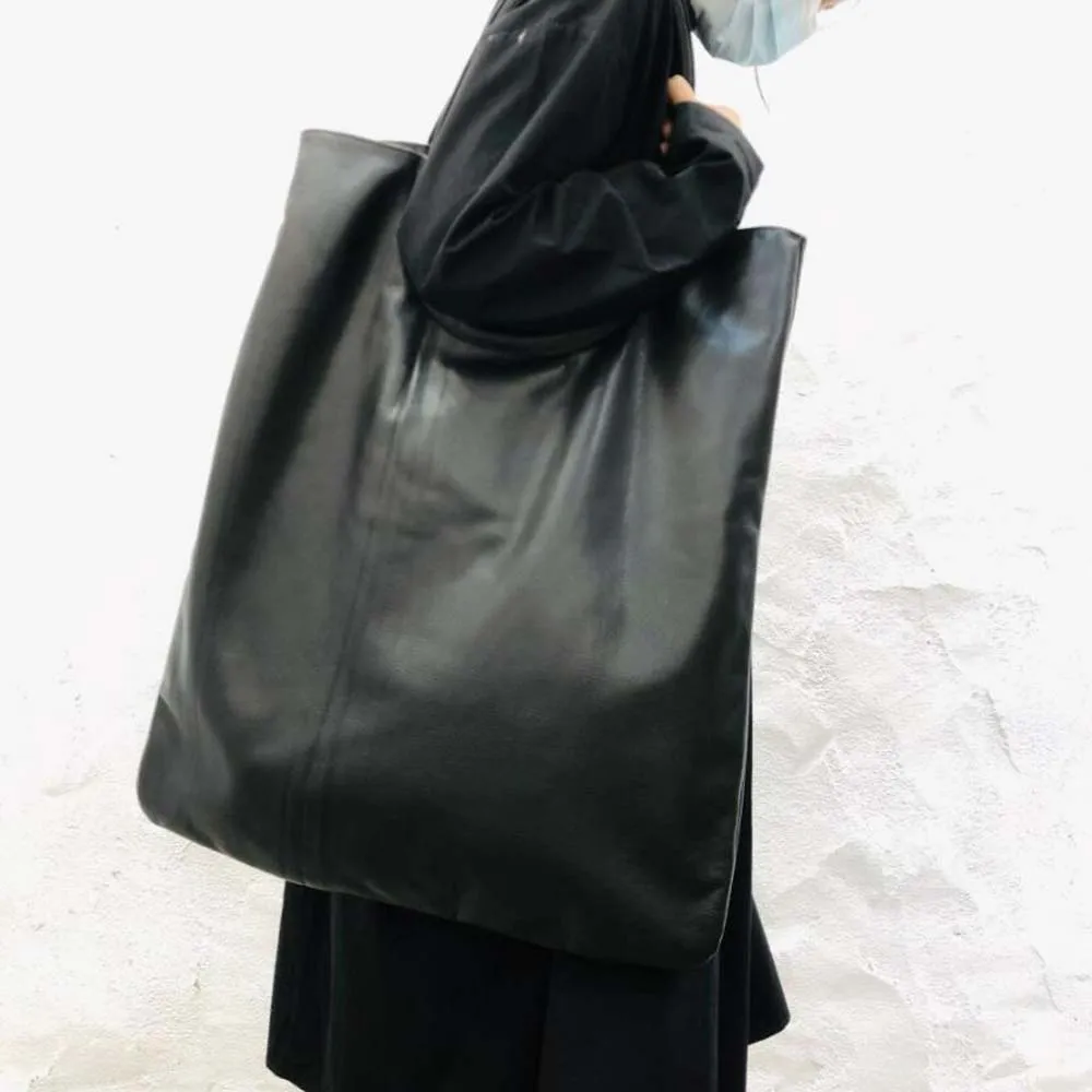 Tote Casual Large Leather Bag Soft Genuine Leather Lady commute Shoulder Bag Laptop Weekend Travel Bag 2024 Bolsa Feminina