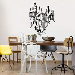 Large Wizards School Magic Castle Wall Decal Sticker Vinyl Playroom Kids Room Movie Vinyl Home Decor