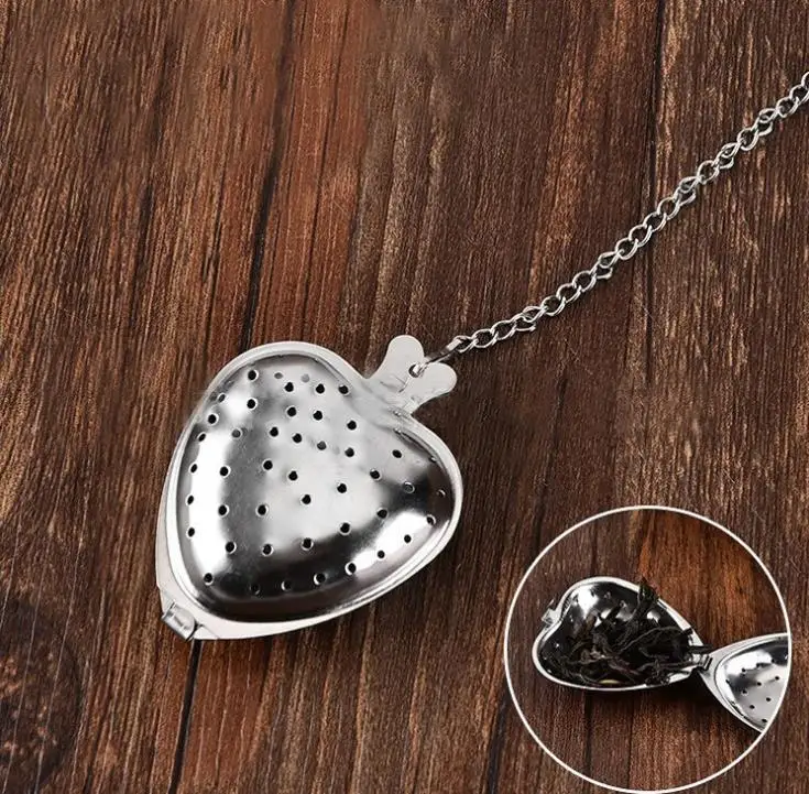 Free Shipping 500pcs/lot Stainless Steel Heart Shape Tea Infuser Strainer Filter Loose Leaf Wholesale SN988