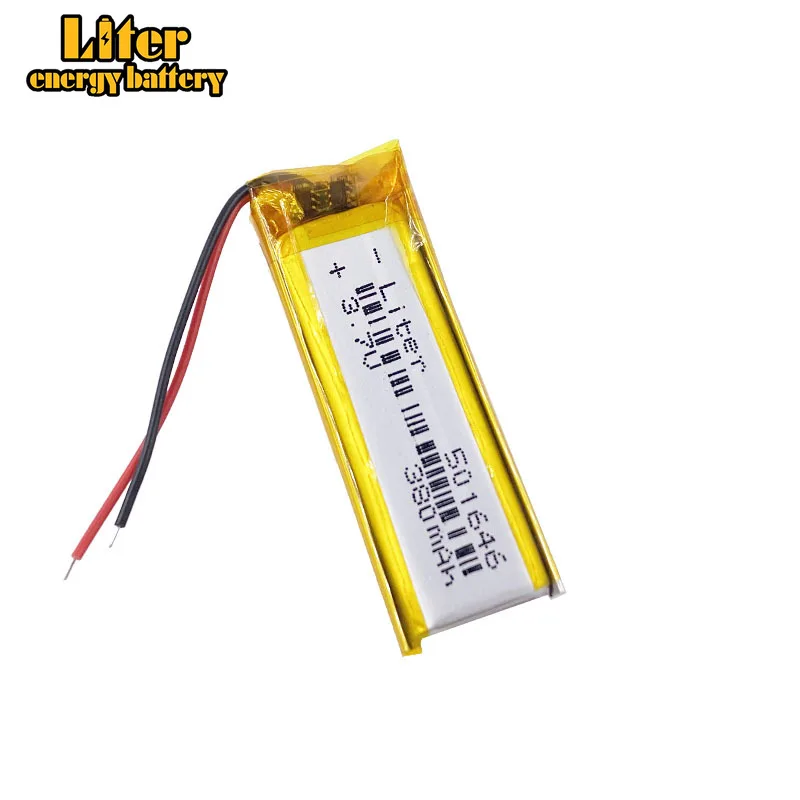 li-polymer battery 501646 3.7v 380mah battery cell for bluetooth headset device