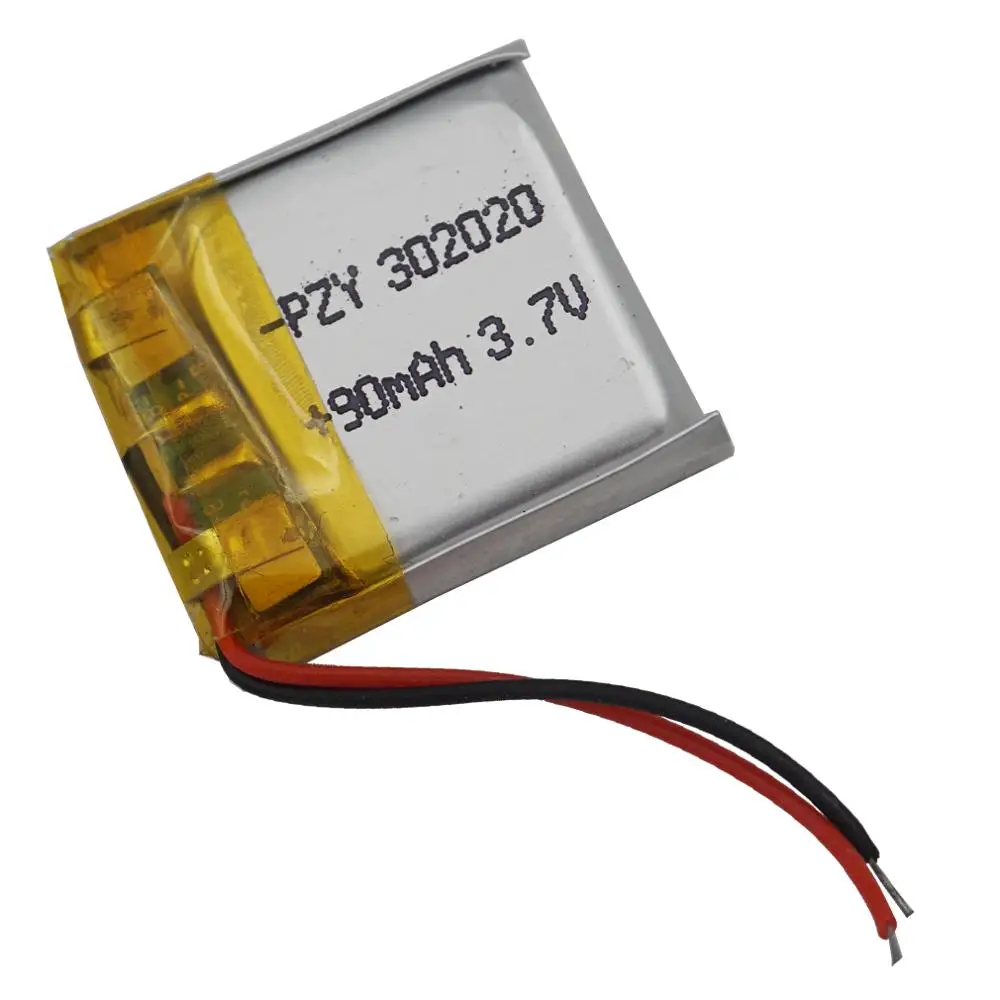 5pcs 3.7V 90 mAh 302020 Rechargeable Polymer Li Lithium Lipo Battery Cell For Headphones Earphone Bluetooth Speaker Smart DIY