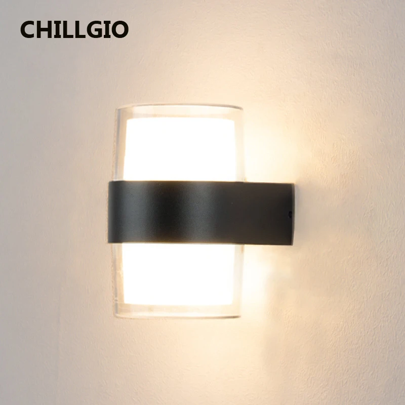 

CHILLGIO Outdoor Waterproof Wall Light External Vintage Aluminum Acrylic Lighting Bright Home DECO Garden IP65 Indoor Led Lamp