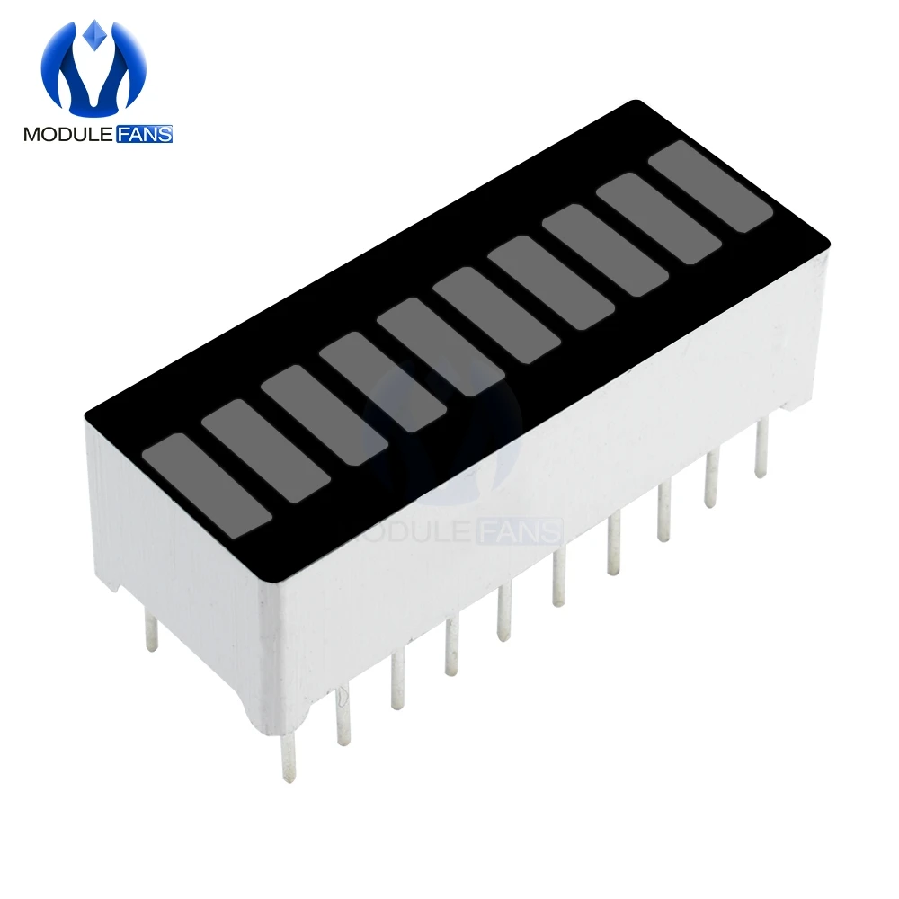 2PCS LED Display Module 10 Segment Bargraph Light Display Module Bar Graph Ultra Bright Red Yellow Green Blue Colors Multi-color