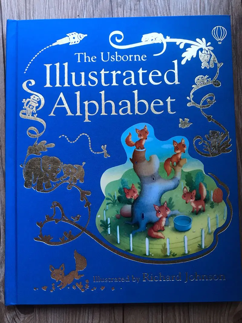 The Usborne-libro de cuentos de palabras en inglés con letras del alfabeto ilustradas, libro educativo de tapa dura, empaquetado en caja