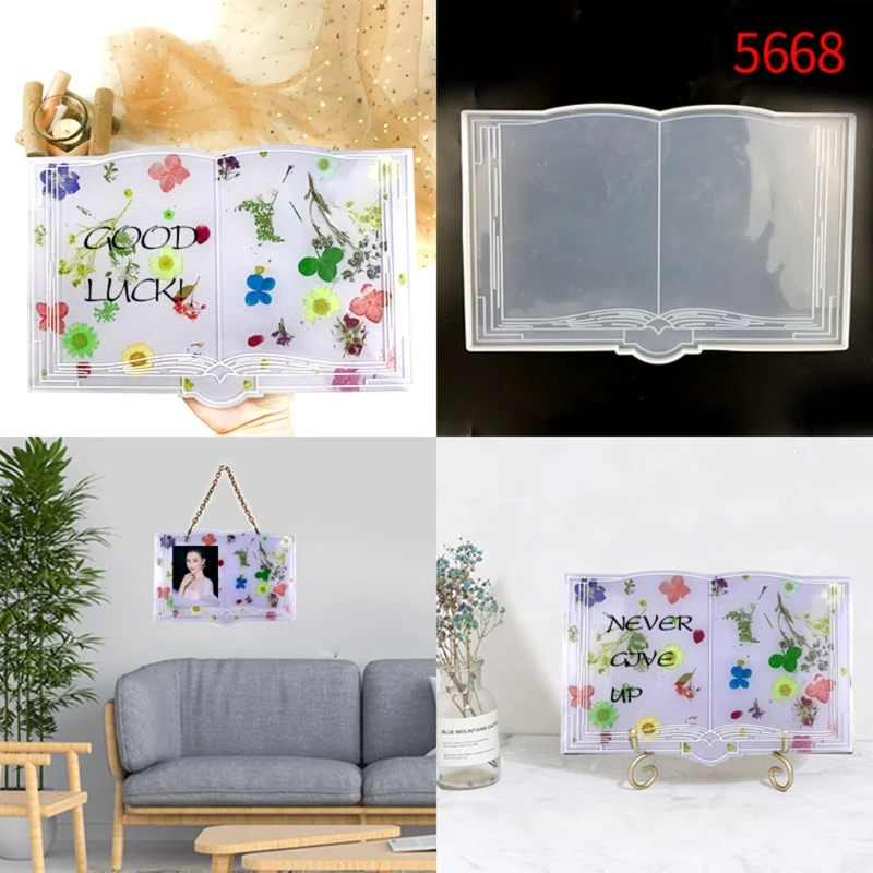 DIY Resin Mold Suitable for Jewelry Silicone Resin Molds Including Opening Book Shape Decoration Silicone Mold Pendant