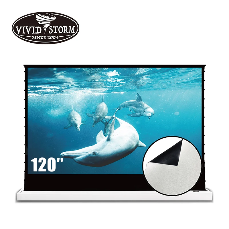 VIVIDSTORM 120-inch Electric Rollable Floor Screen With White Cinema  Material For Home Cinema 4k Movie Screen