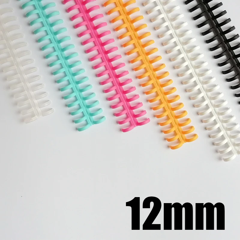 12mm Plastic Paper Binder 25 Holes Loose-leaf Binding Manual Ring Coils Notebook Spiral Booking Strip Bar Free Cut Office Supply