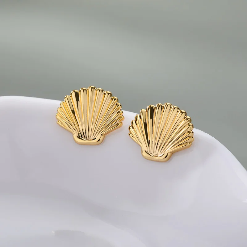 ICFTZWE Unique Design Shell Earrings For Women Girls Fashion Jewelry Charm Female Stud Earrings Jewelry Cute Birthday Gift